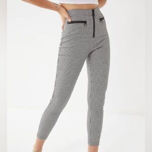 Urban Outfitters Gingham Susie Zip-Front High-Waisted Pants